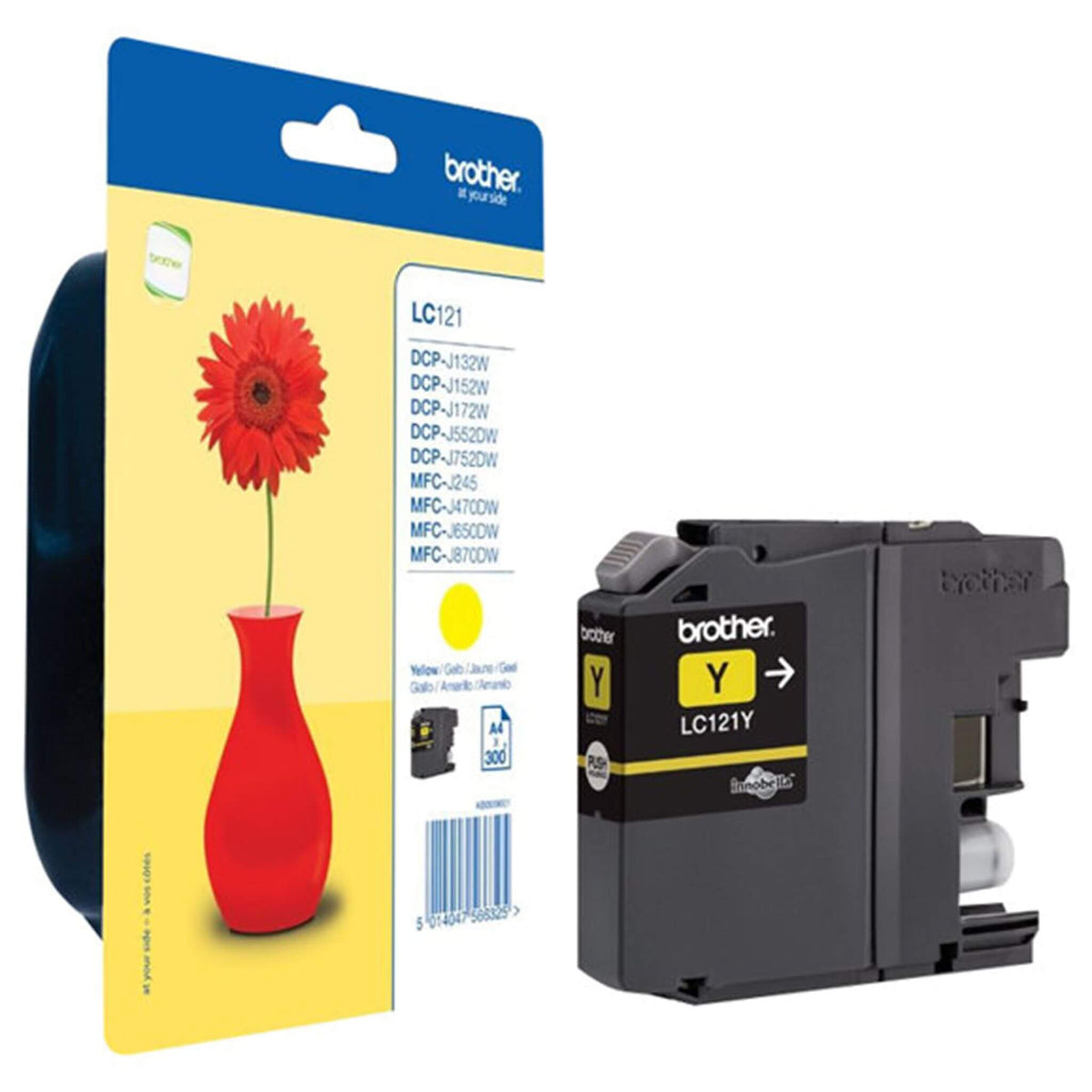 Keltainen mustepatruuna: Brother LC121Y | Finink.com