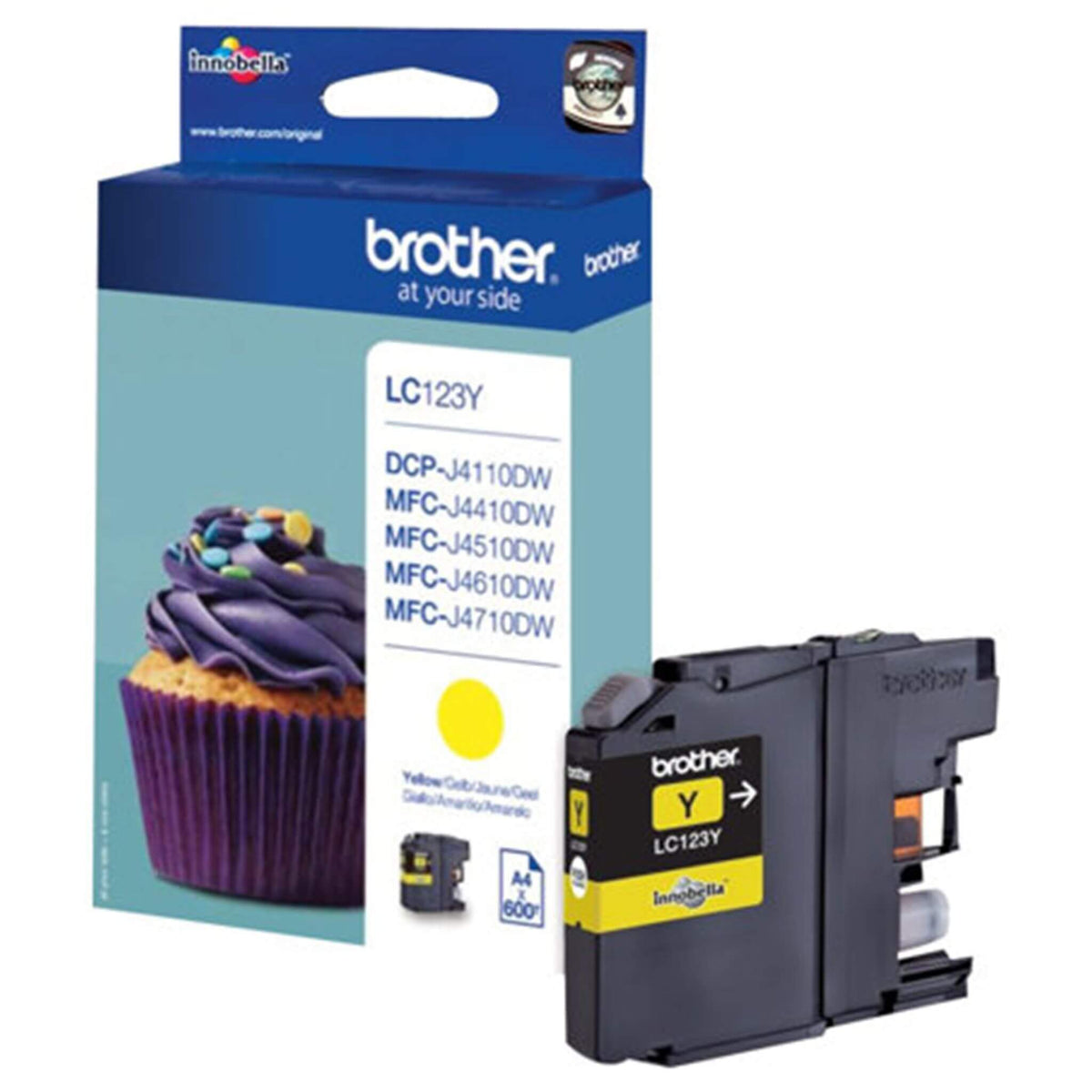 Keltainen mustepatruuna: Brother LC123Y | Finink.com
