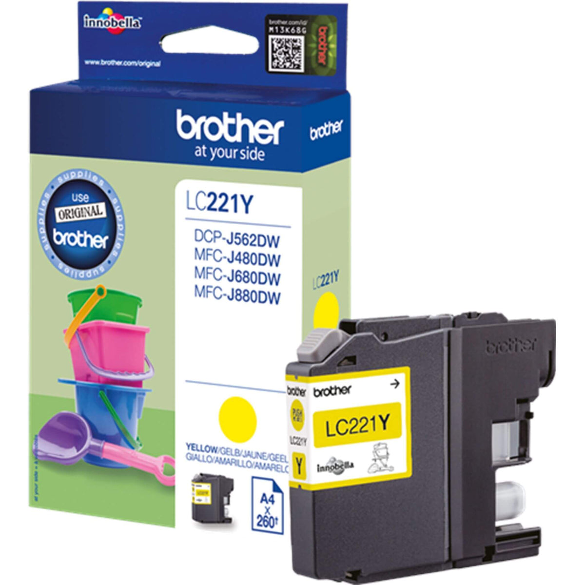 Keltainen mustepatruuna: Brother LC221Y | Finink.com