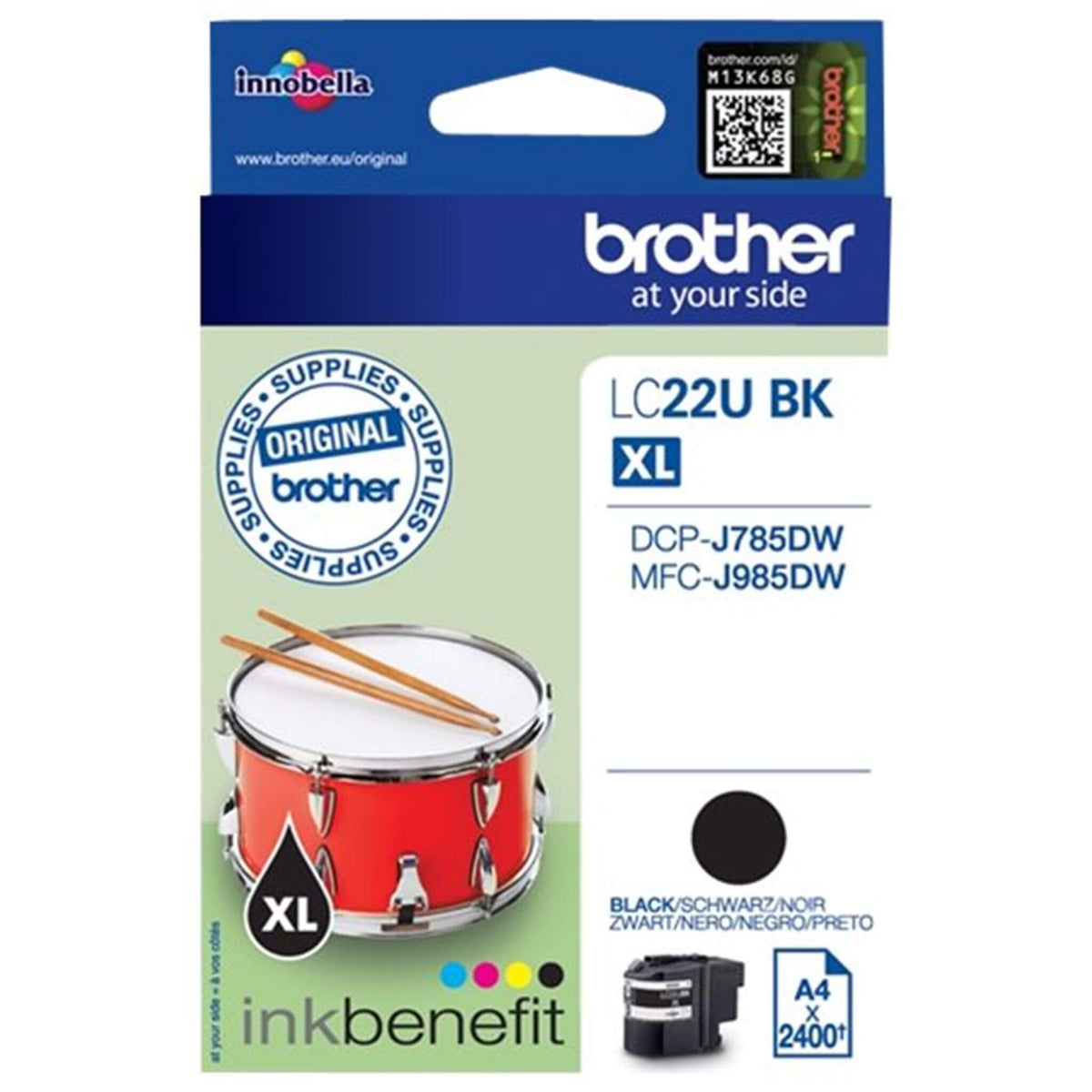 Musta mustepatruuna: Brother LC22UBK XL | Finink.com