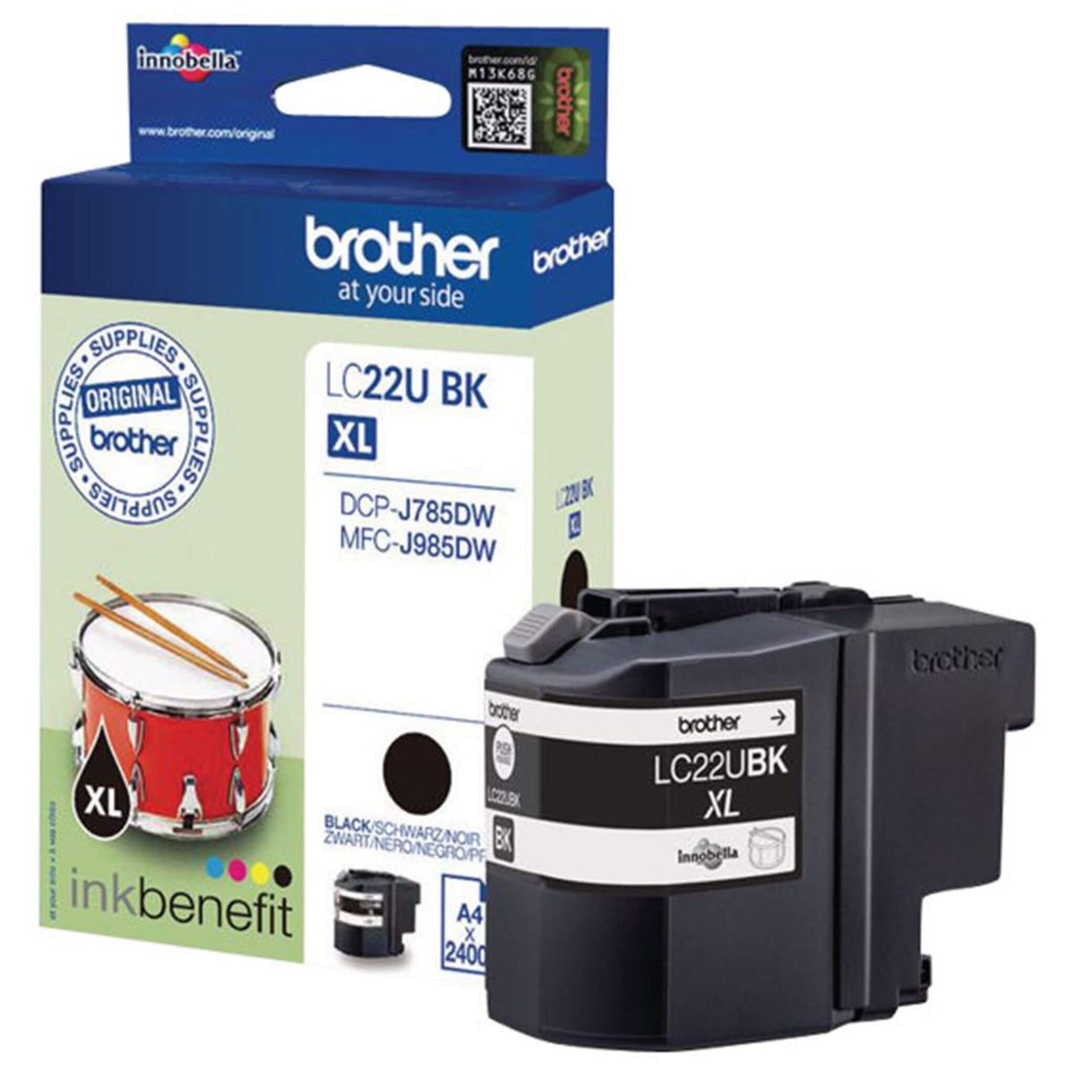 Musta mustepatruuna: Brother LC22UBK XL | Finink.com