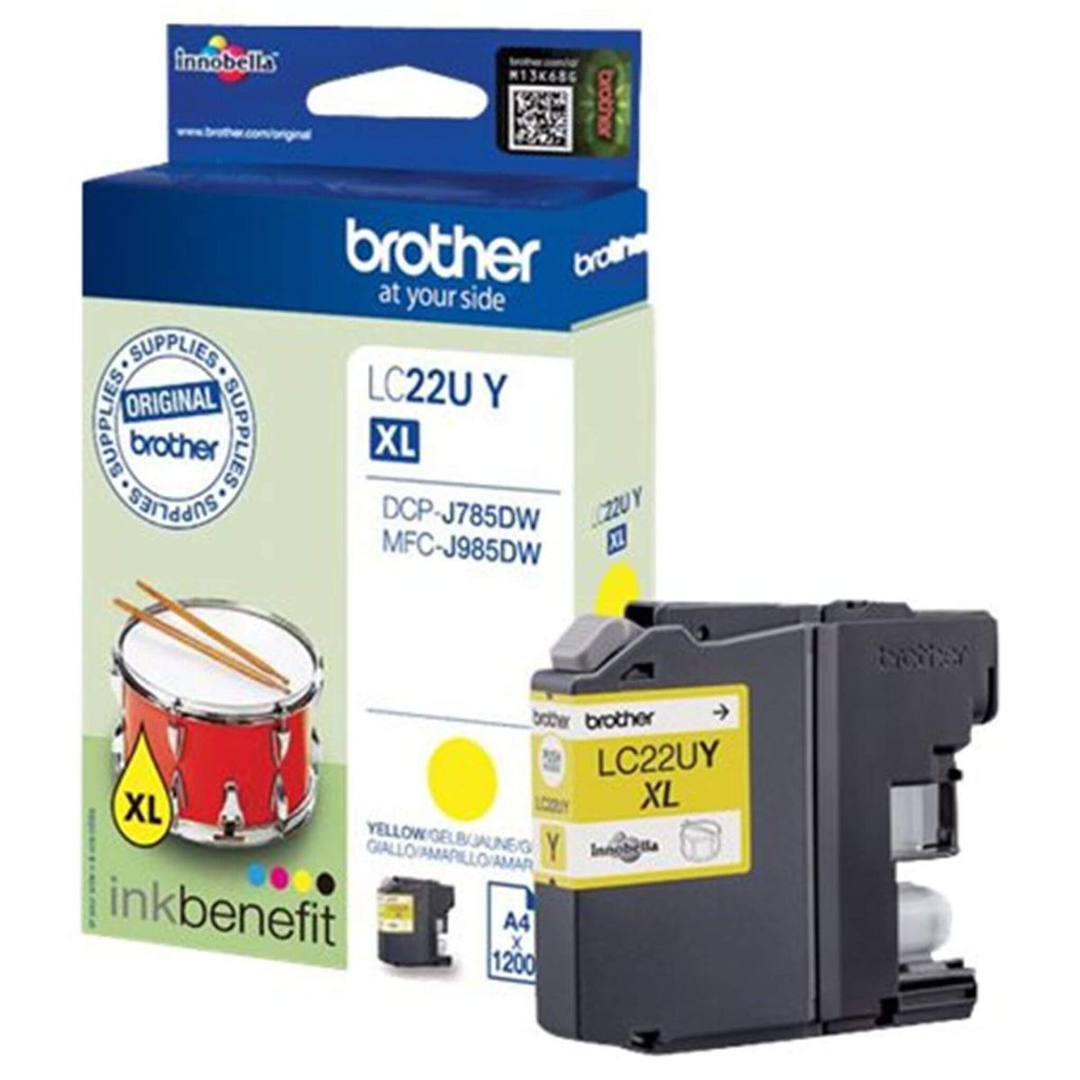 Keltainen mustepatruuna: Brother LC22UY XL | Finink.com