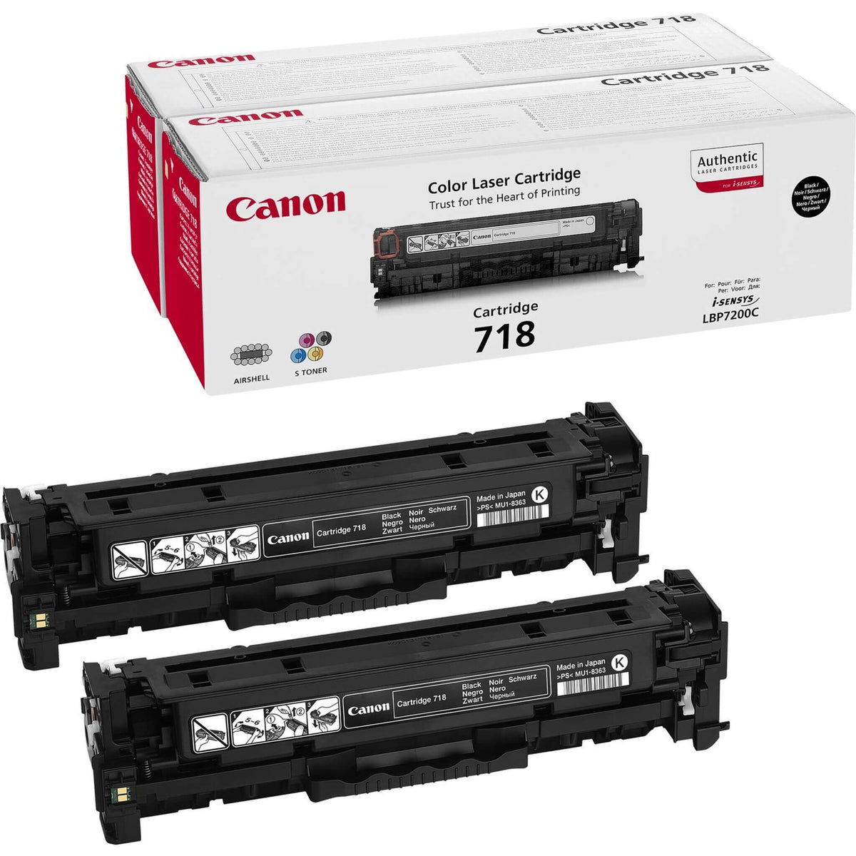 Musta värikasetti: Canon 2662B005 (718) | Finink.com