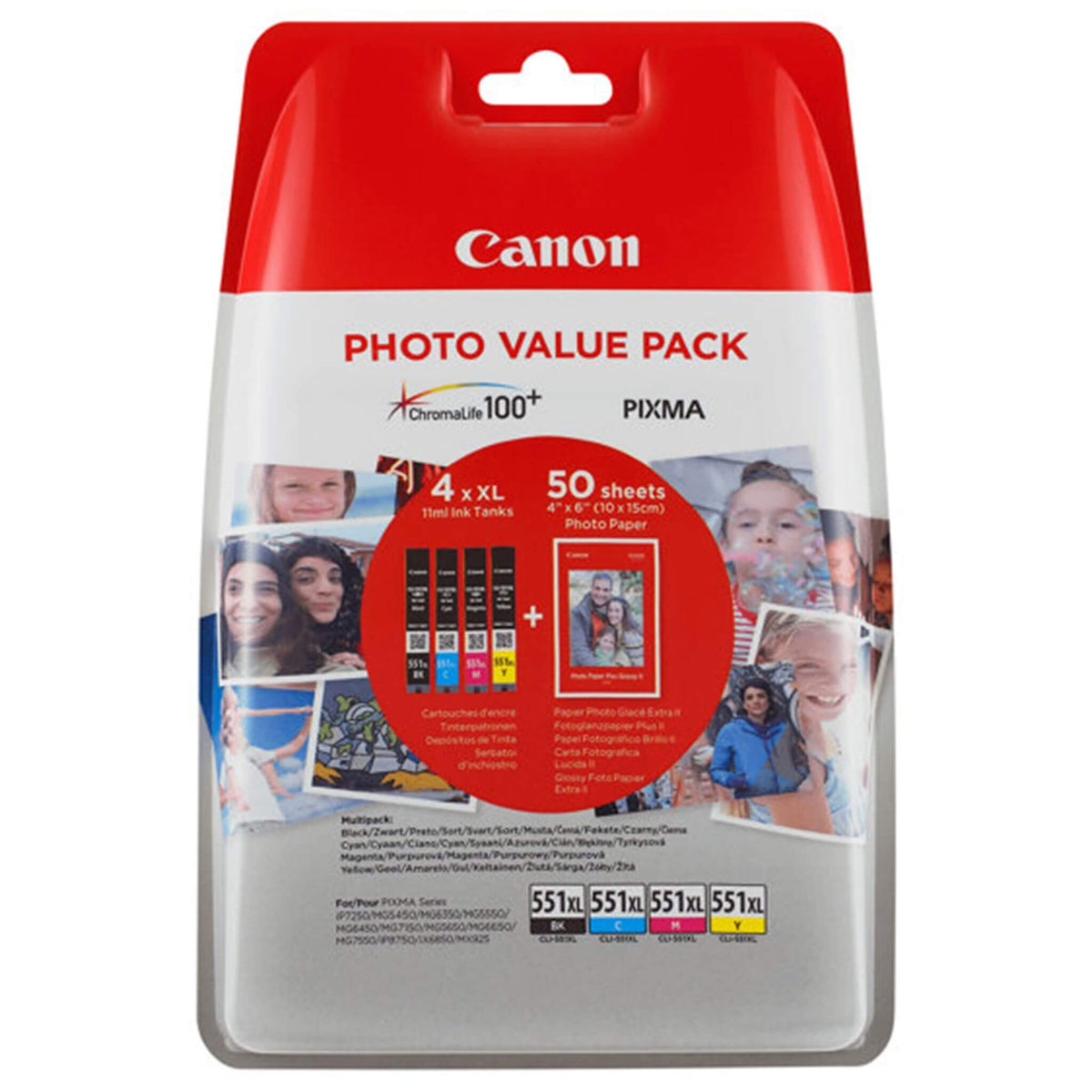 Multipakkaus neljä väriä: Canon 6443B006 (CLI-551XL) | Finink.com