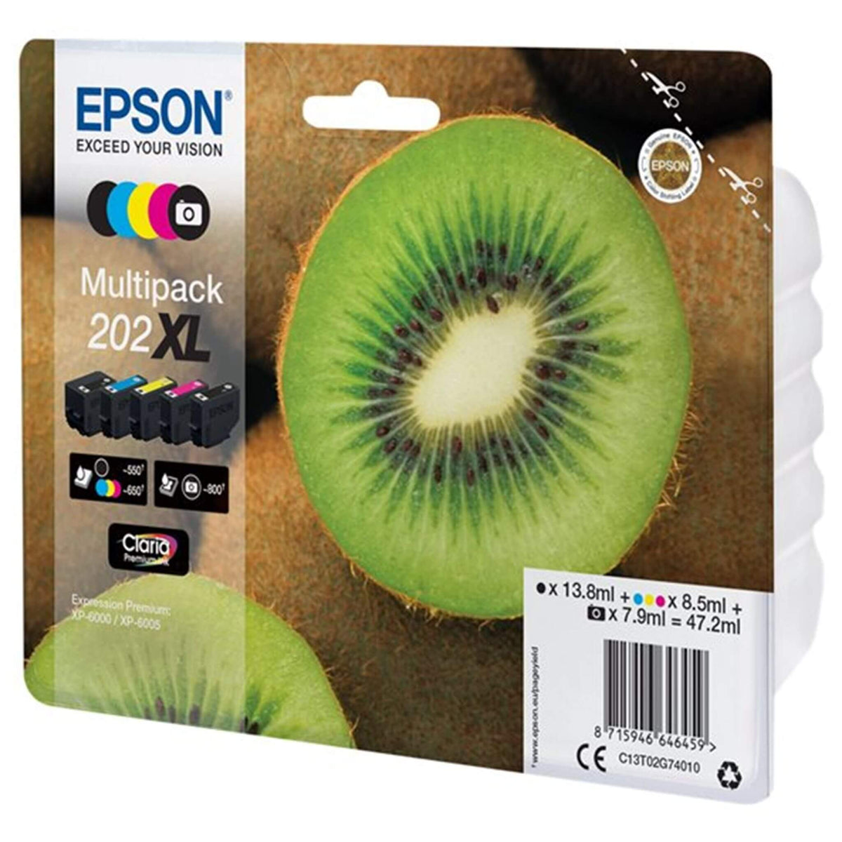 Viisivärinen mustekasettisarja: Epson T02G7 (202XL) | Finink.com