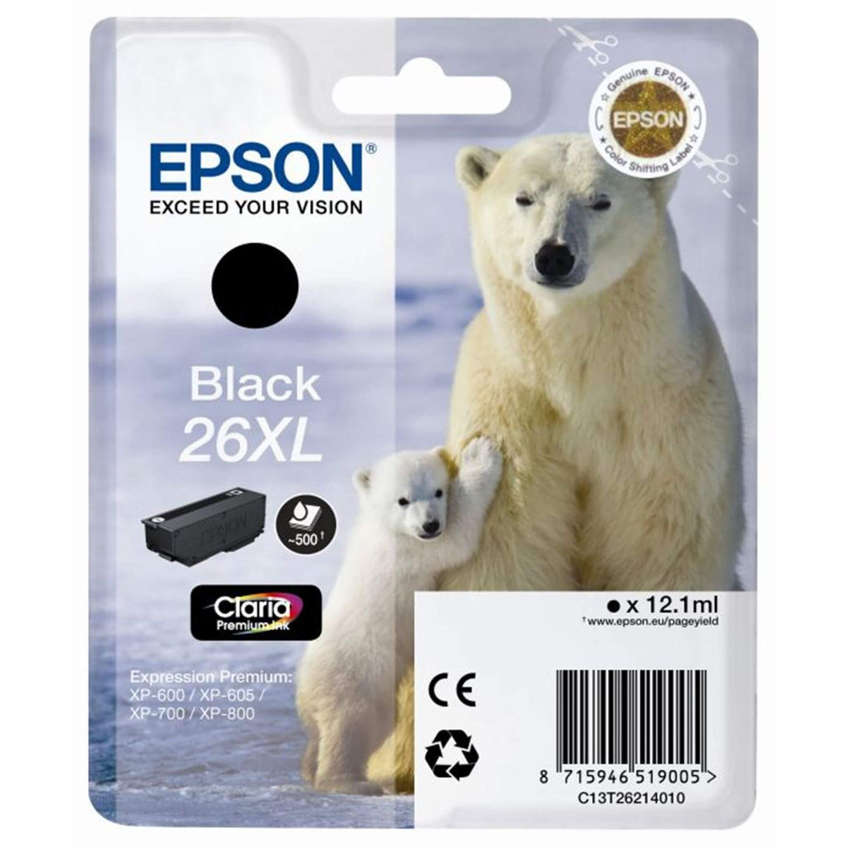 Musta mustepatruuna: Epson T2621 (26XL) | Finink.com