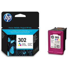 HP 302 kolmevärinen mustekasetti (F6U65AE)