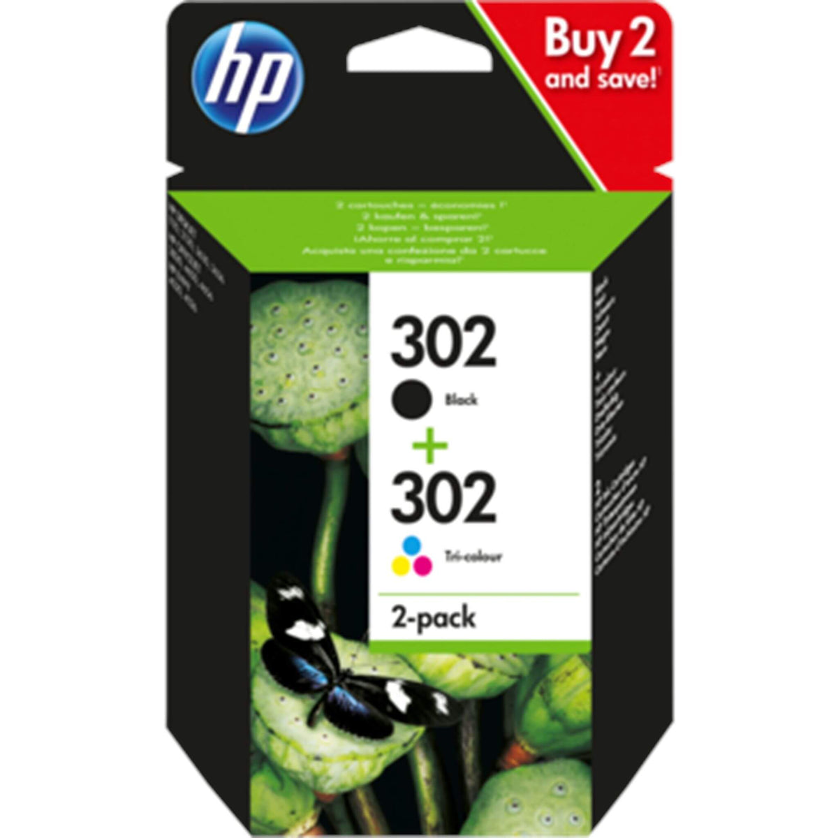 Multipakkaus HP 302 (F6U65AE ja F6U66AE): HP X4D37AE (HP 302) | Finink.com