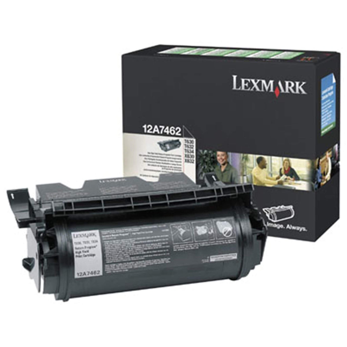 Musta värikasetti: Lexmark 12A7462  | Finink.com